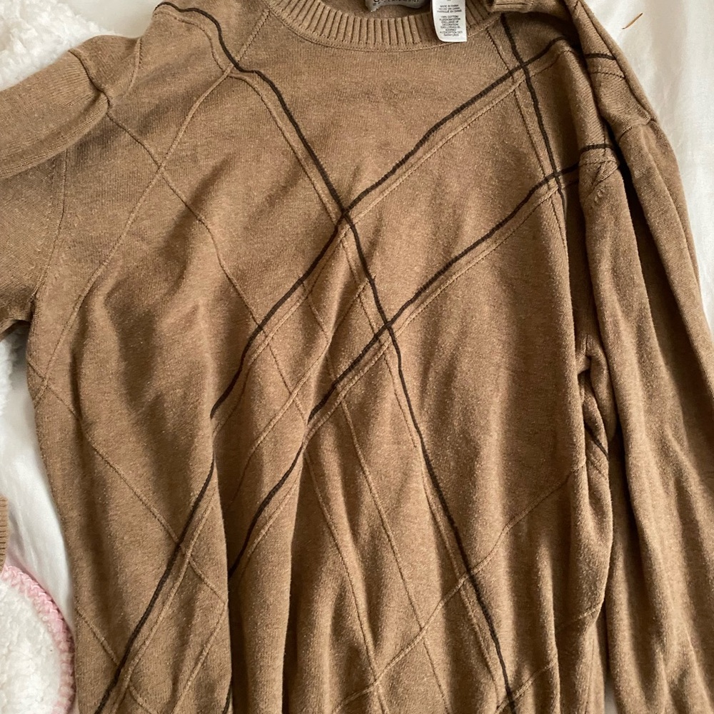 Claiborne Tan Cowl Neck Sweater